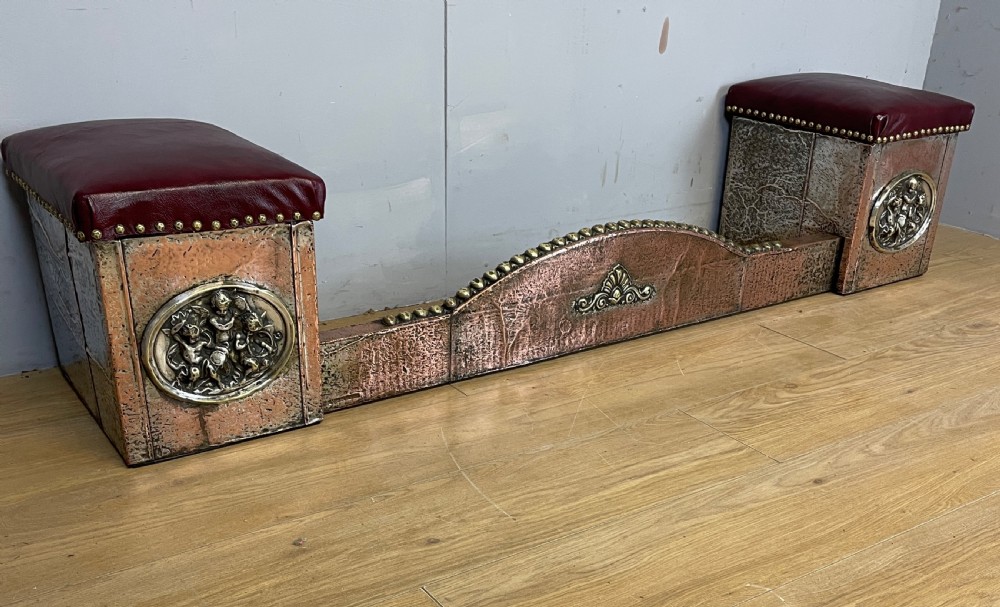 Late C19TH Adjustable club fender with red leather seats  View V