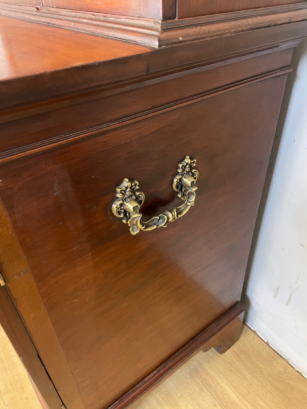 Small C19TH mahogany bookcase over cupboard Only 60 cm wide  View IV