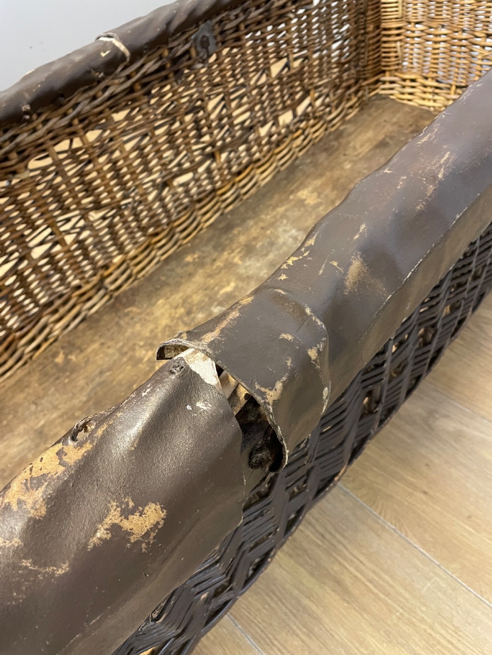 Wicker mill basket on wooden castors circa 1920 View VII