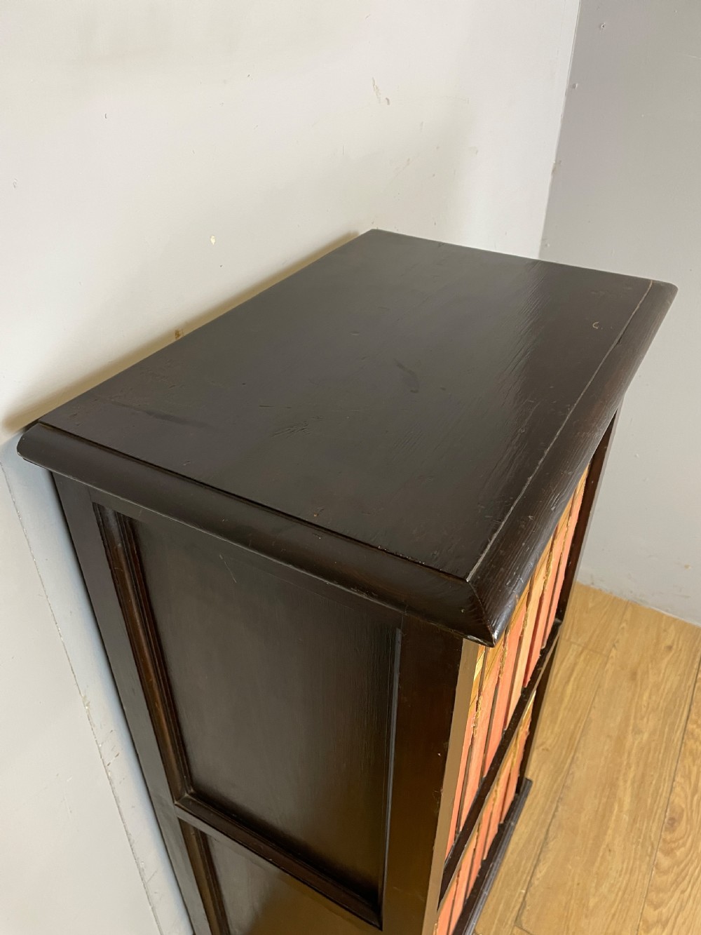 Edwardian filing cabinet containing 12 original files and locking drawer  View IV