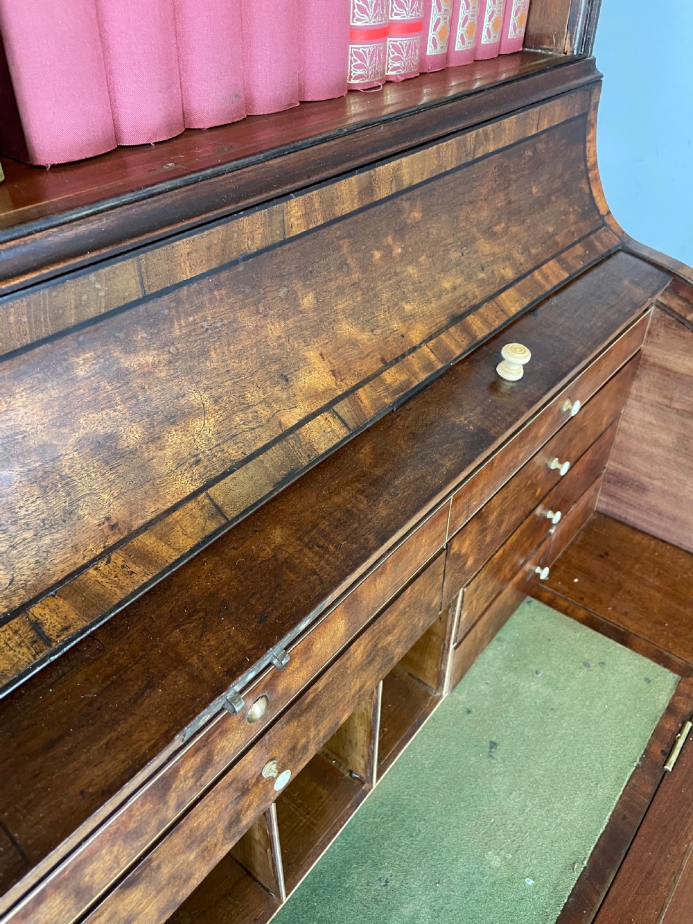 Regency plum pudding mahogany cylinder bureau circa 1810 View XVI