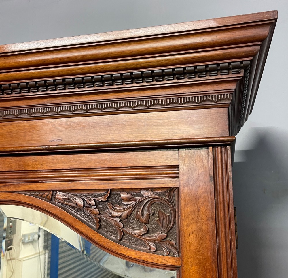 Arts and Crafts burr walnut double wardrobe by Miller and Co Leeds  View V