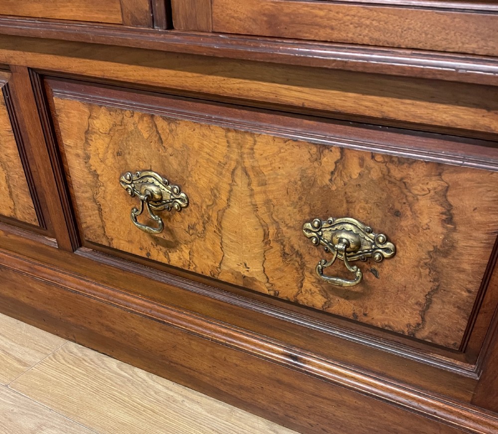 Arts and Crafts burr walnut double wardrobe by Miller and Co Leeds  View VI