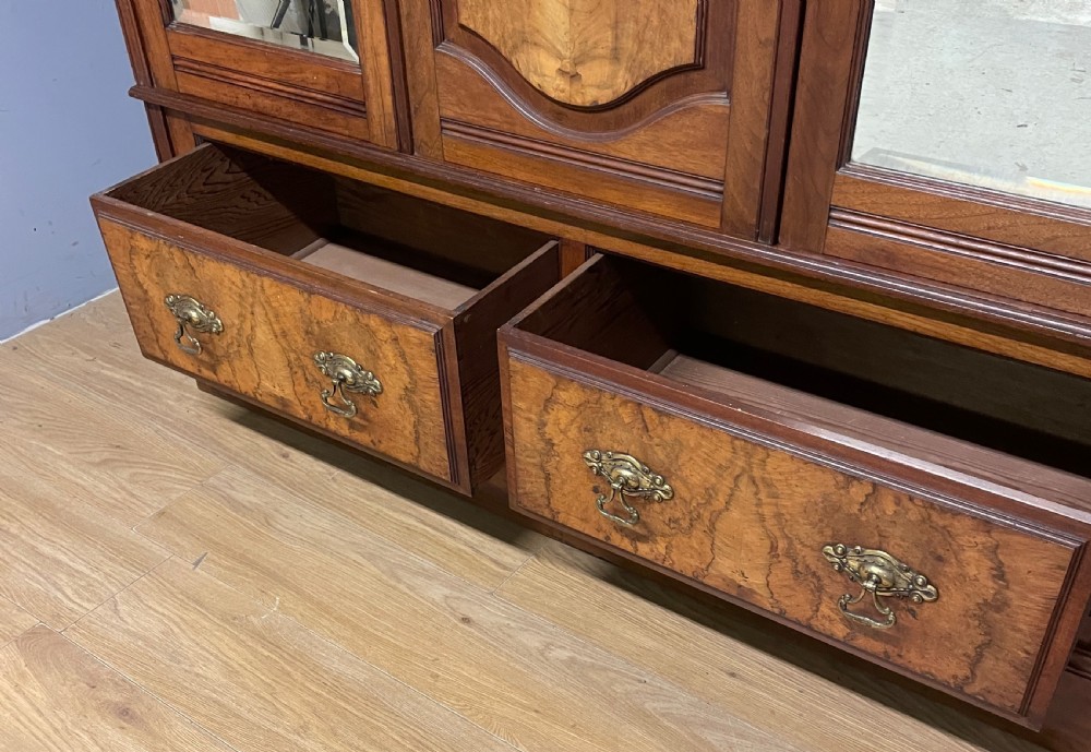 Arts and Crafts burr walnut double wardrobe by Miller and Co Leeds  View VIII