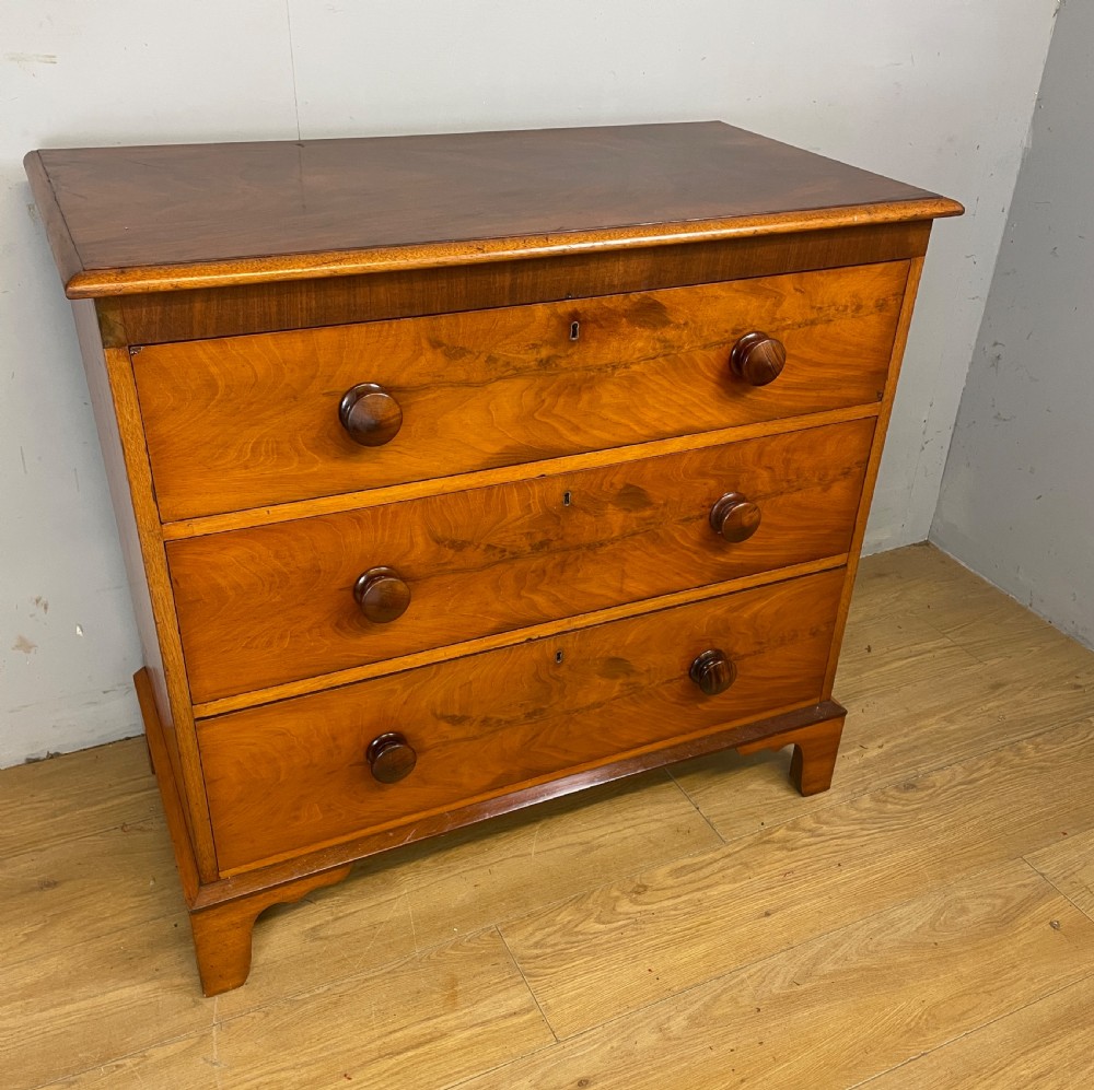 C19TH small flame mahogany chest of drawers  View II