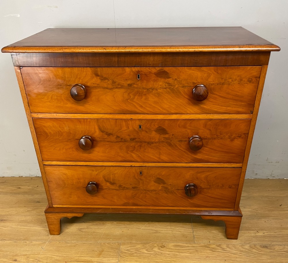 C19TH small flame mahogany chest of drawers  View III