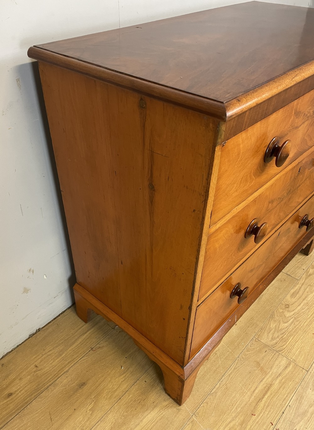 C19TH small flame mahogany chest of drawers  View V