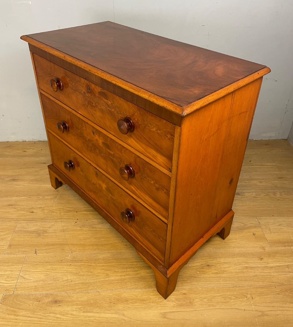 C19TH small flame mahogany chest of drawers  View IX