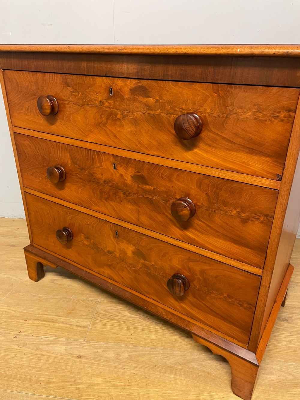 C19TH small flame mahogany chest of drawers  View XII