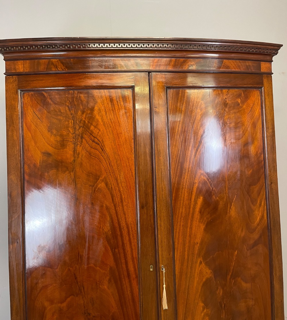 C19TH flame mahogany bow front country house wardrobe View VI