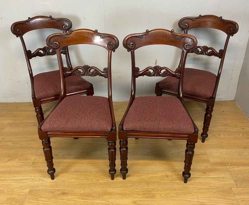 Late Regency set of four mahogany dining chairs 