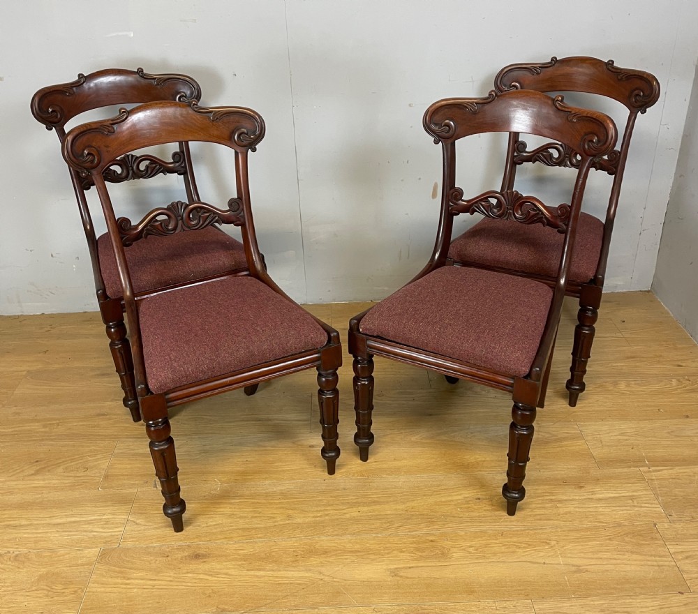 Late Regency set of four mahogany dining chairs  View III