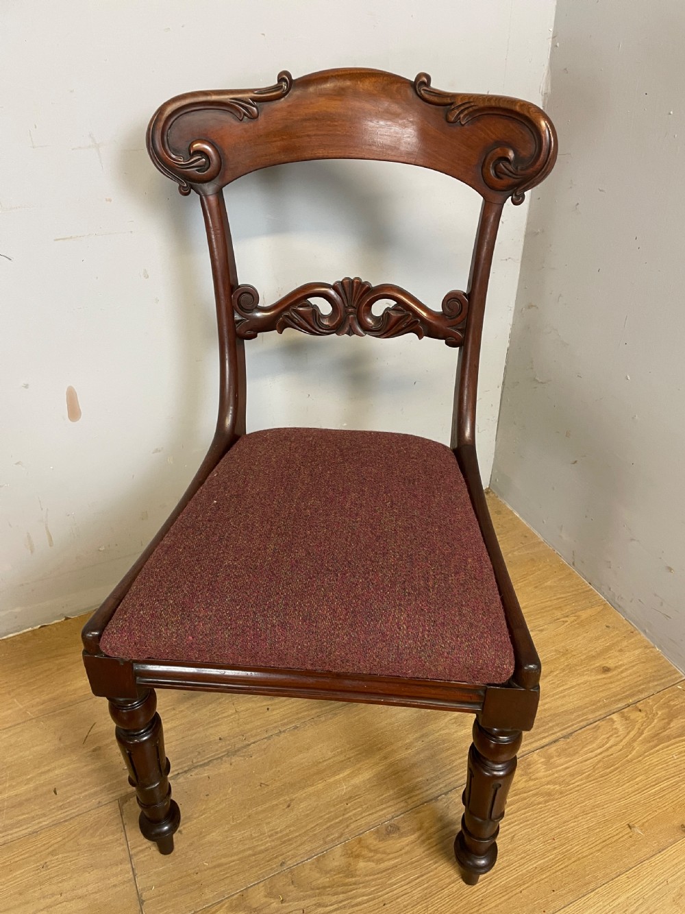 Late Regency set of four mahogany dining chairs  View IV