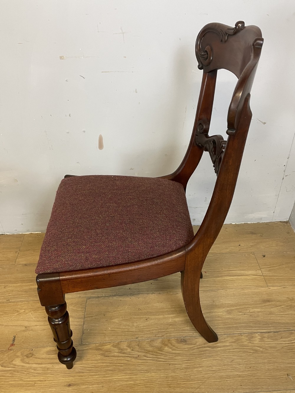 Late Regency set of four mahogany dining chairs  View VII