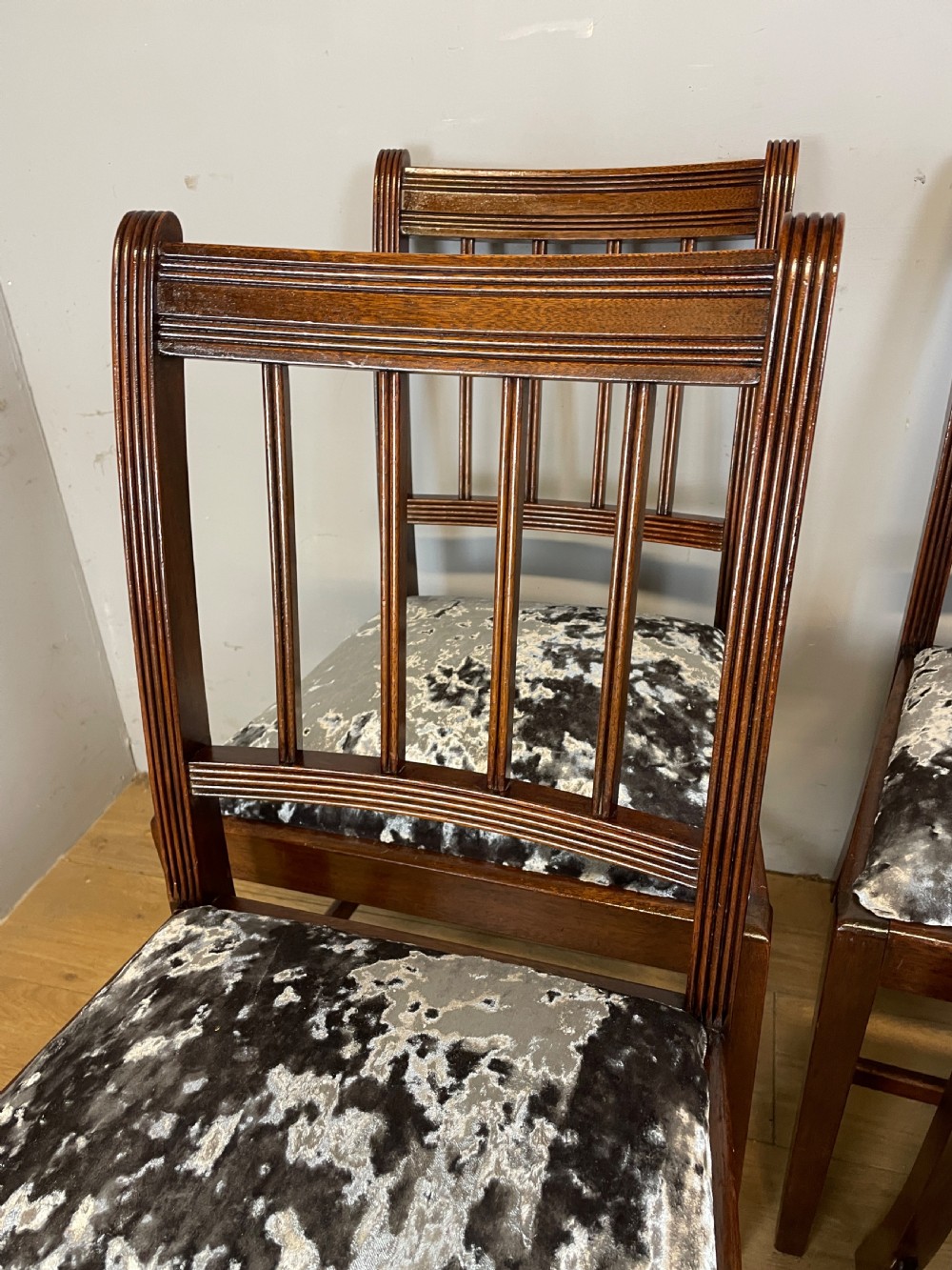 Edwardian set of six mahogany dining chairs circa 1910 View V