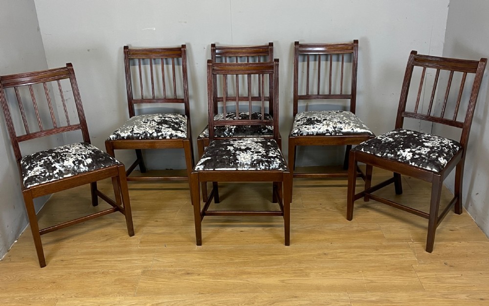 Edwardian set of six mahogany dining chairs circa 1910 View X