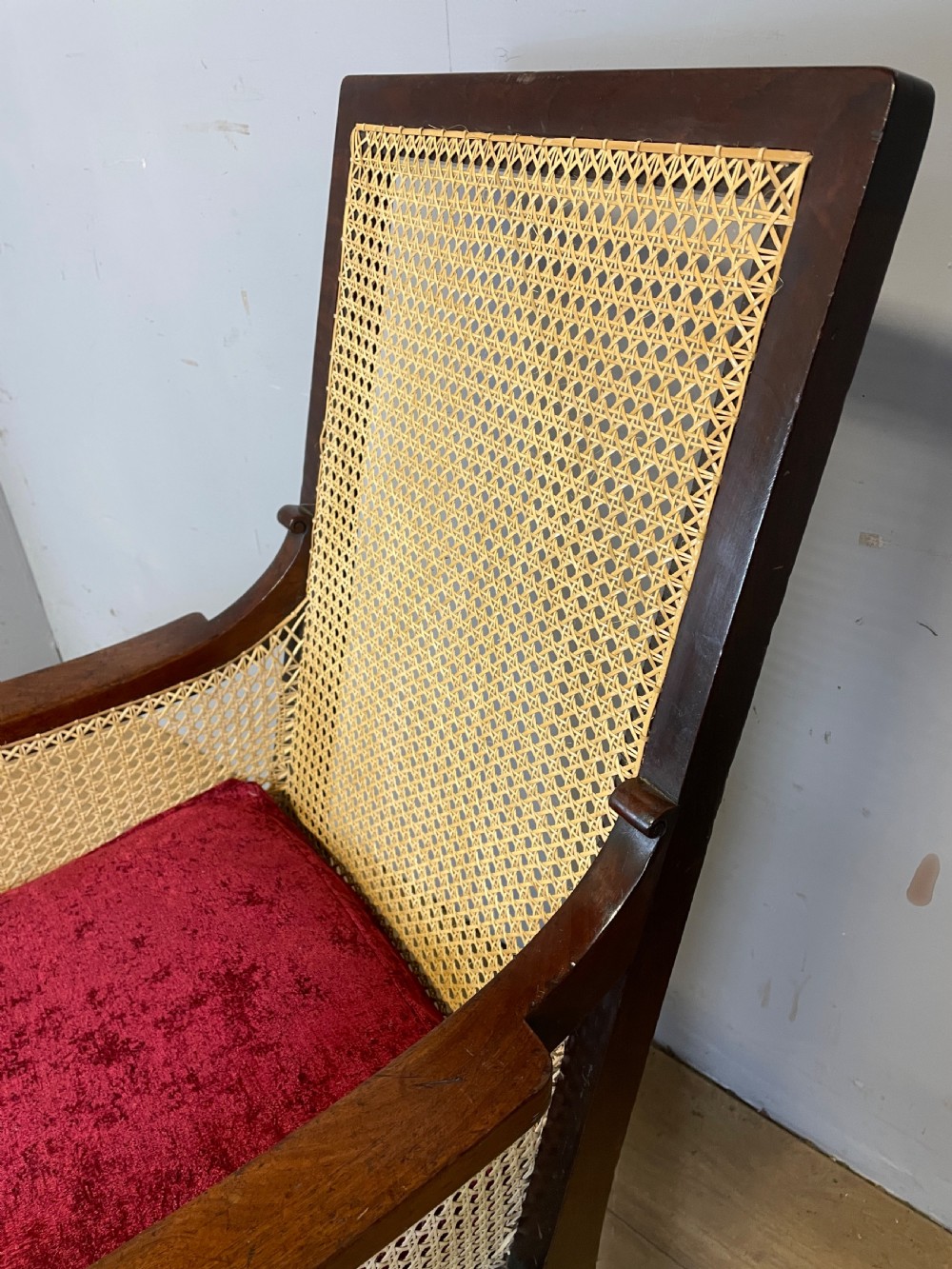 Regency mahogany Bergere library chair circa 1820 View III
