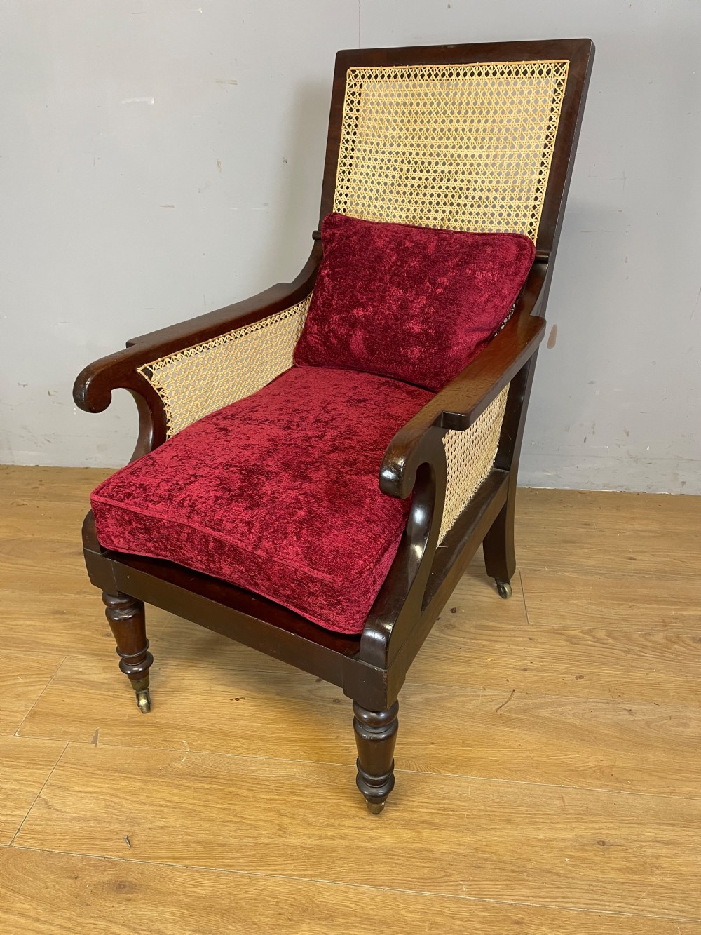 Regency mahogany Bergere library chair circa 1820 View VI