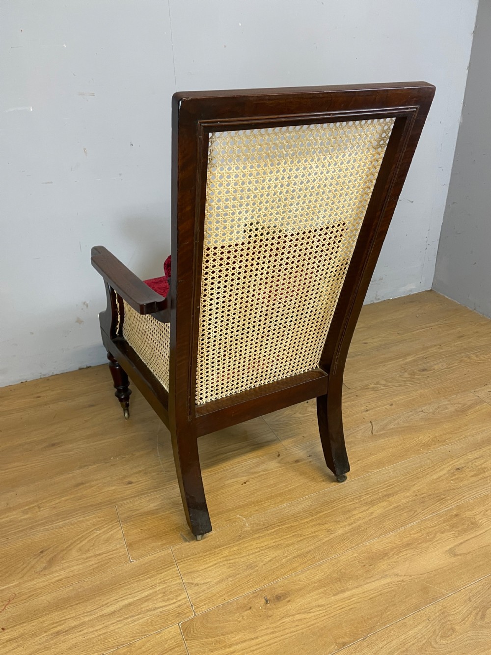 Regency mahogany Bergere library chair circa 1820 View VIII