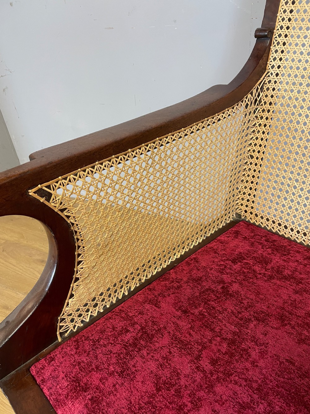 Regency mahogany Bergere library chair circa 1820 View IX
