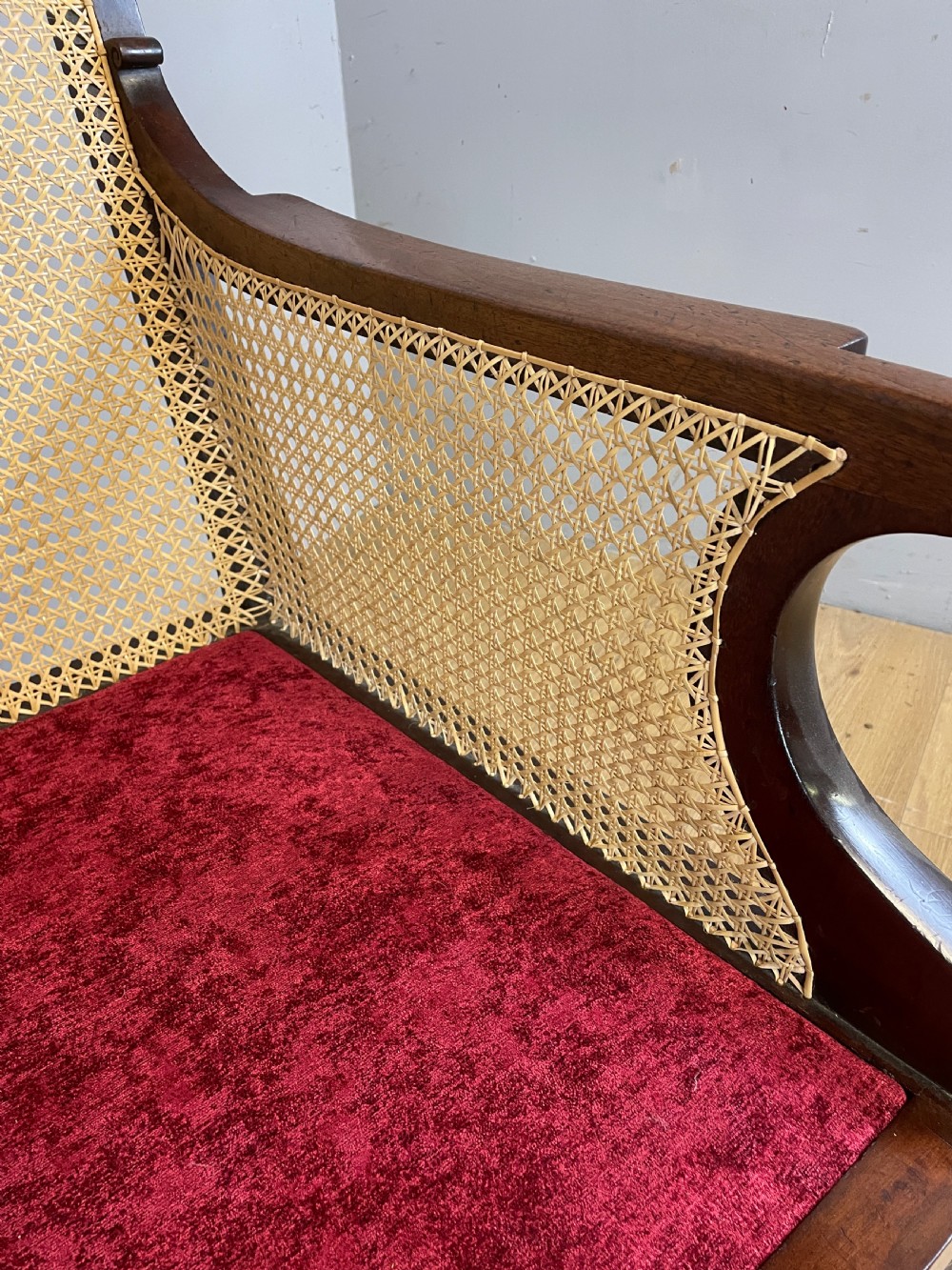 Regency mahogany Bergere library chair circa 1820 View X