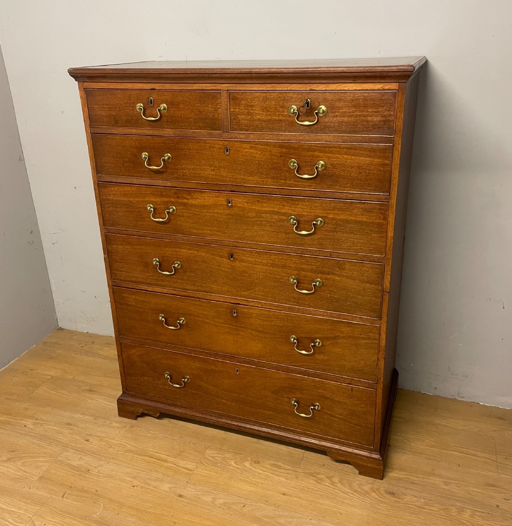 George III six height mahogany 2 piece chest of drawers  View II