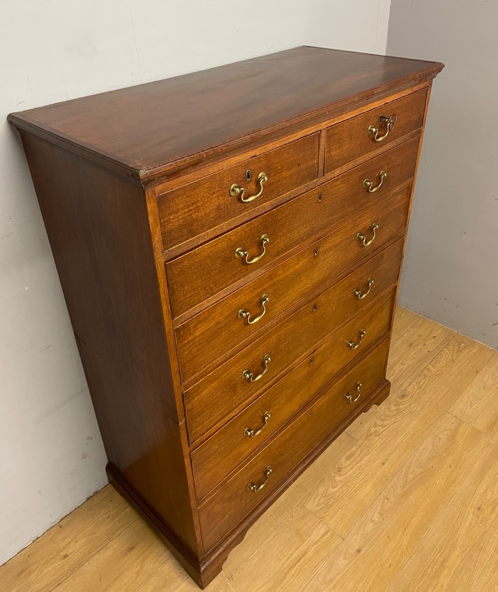 George III six height mahogany 2 piece chest of drawers  View X