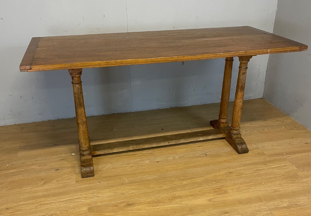 Arts and Crafts six seater oak refectory table  View II
