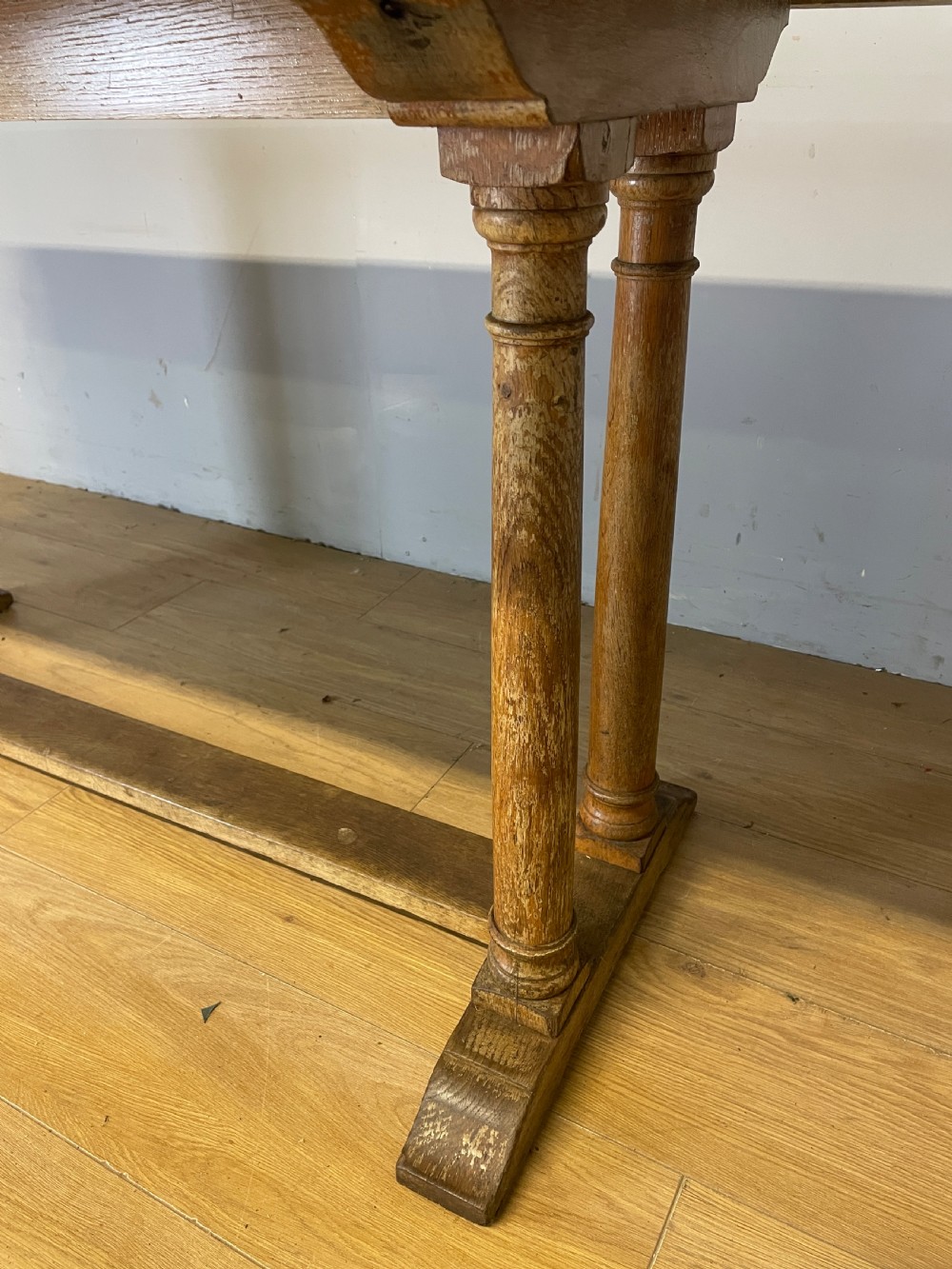 Arts and Crafts six seater oak refectory table  View IV
