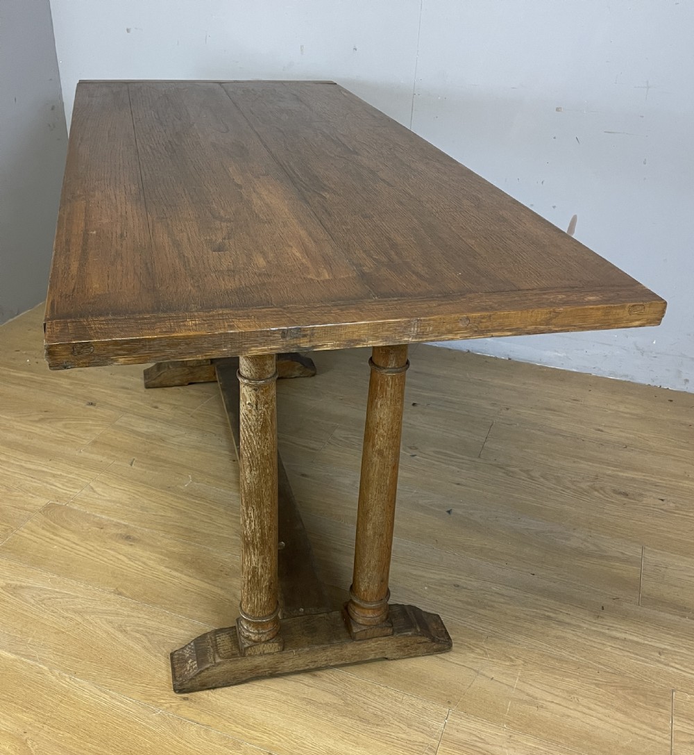 Arts and Crafts six seater oak refectory table  View VI