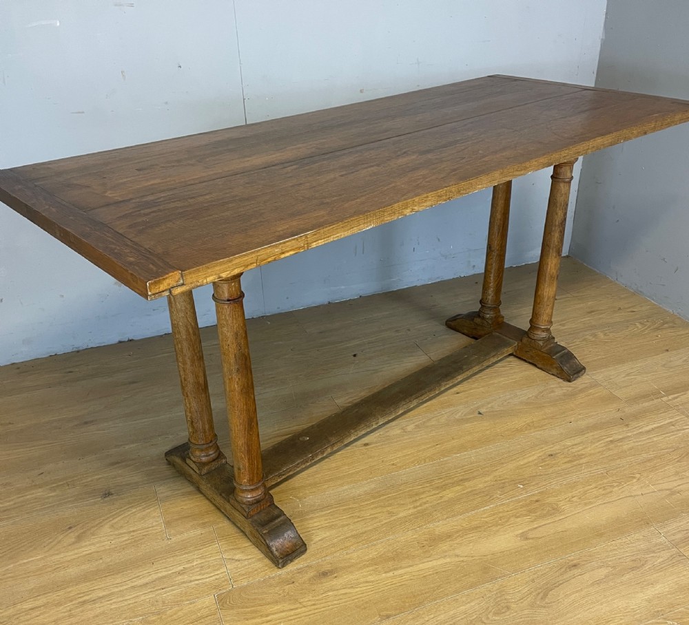 Arts and Crafts six seater oak refectory table  View VII