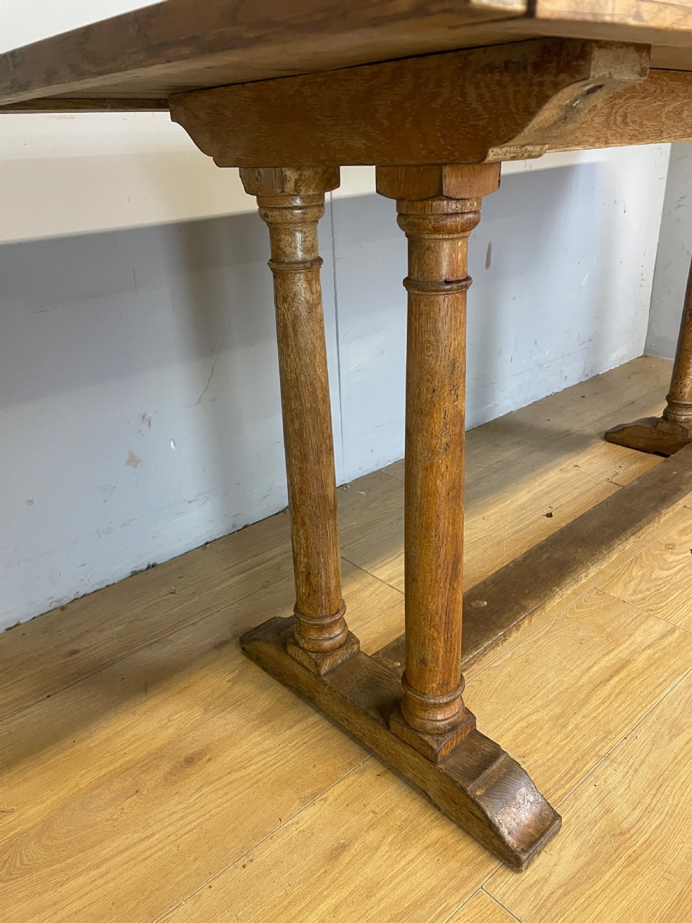 Arts and Crafts six seater oak refectory table  View IX