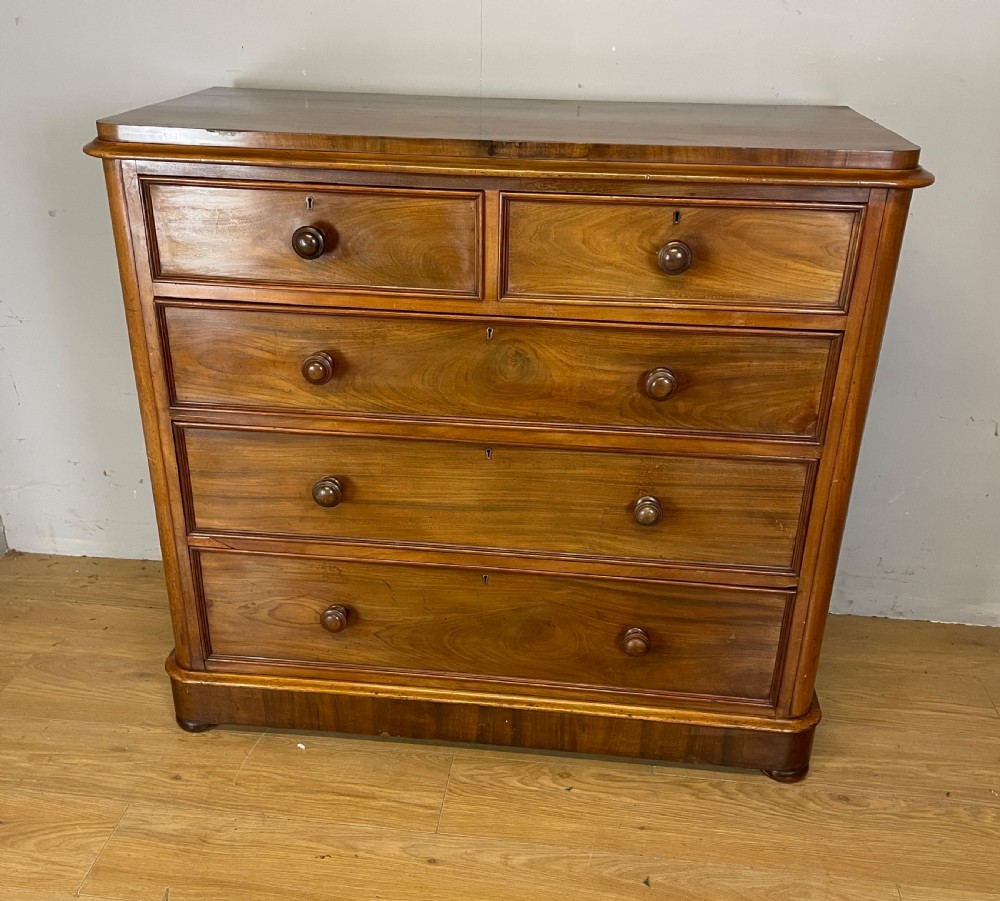 C19TH flame mahogany four height chest of drawers  View II