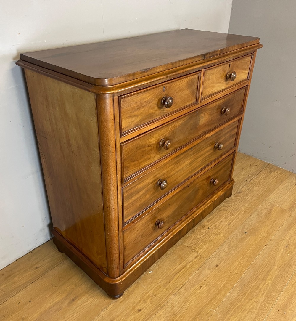 C19TH flame mahogany four height chest of drawers  View III