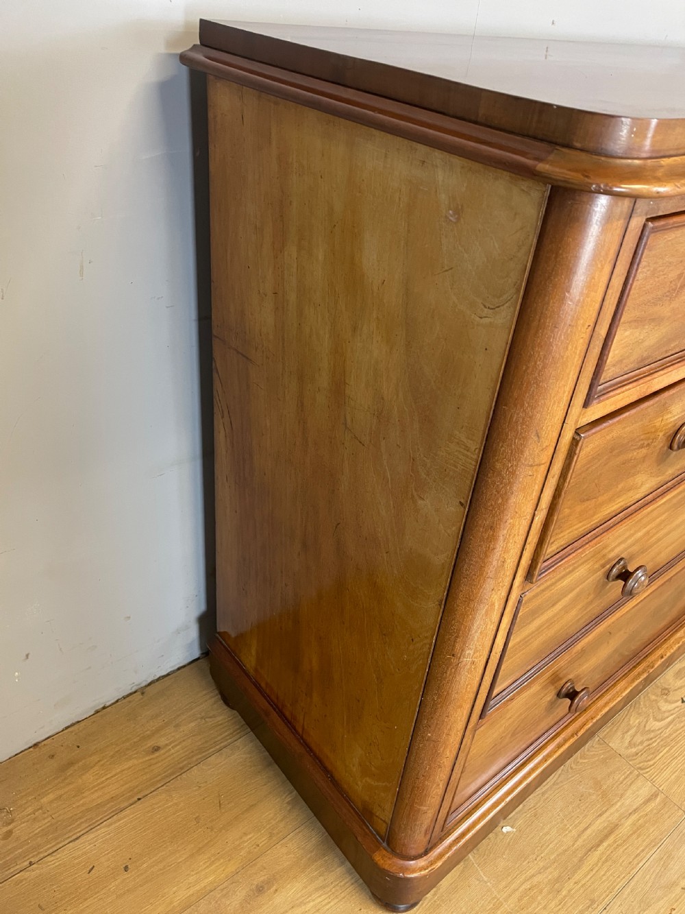 C19TH flame mahogany four height chest of drawers  View IV