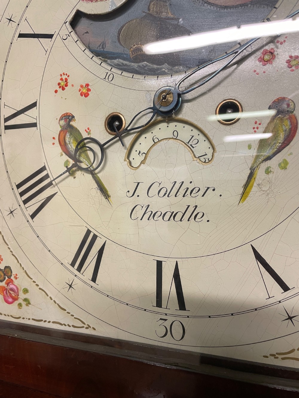 C19TH mahogany and oak eight day longcase clock by J Collier of Cheadle  View IV