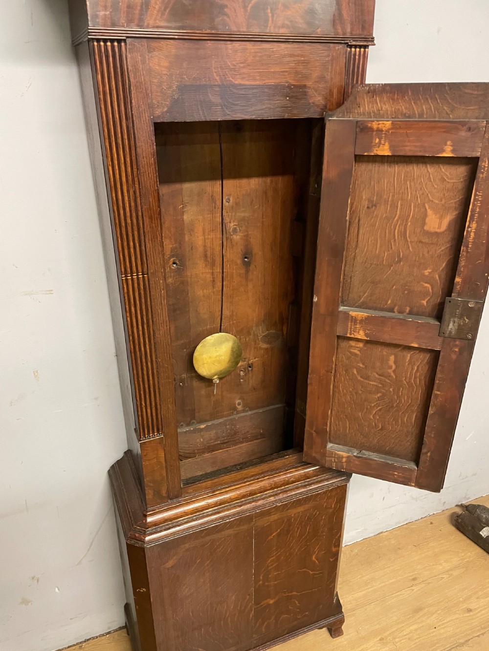 C19TH mahogany and oak eight day longcase clock by J Collier of Cheadle  View VI