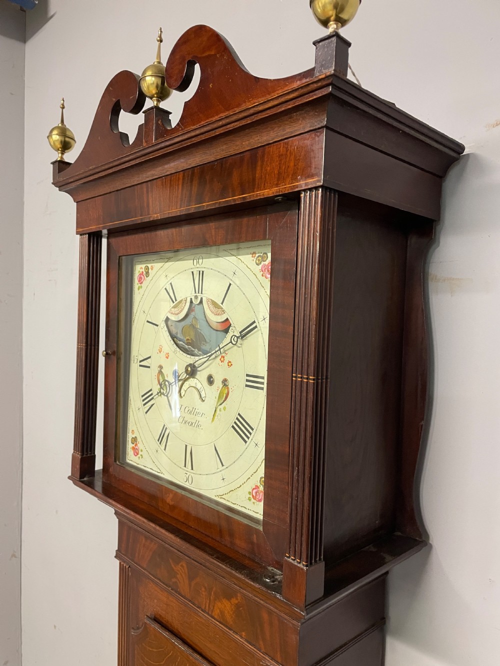 C19TH mahogany and oak eight day longcase clock by J Collier of Cheadle  View VII