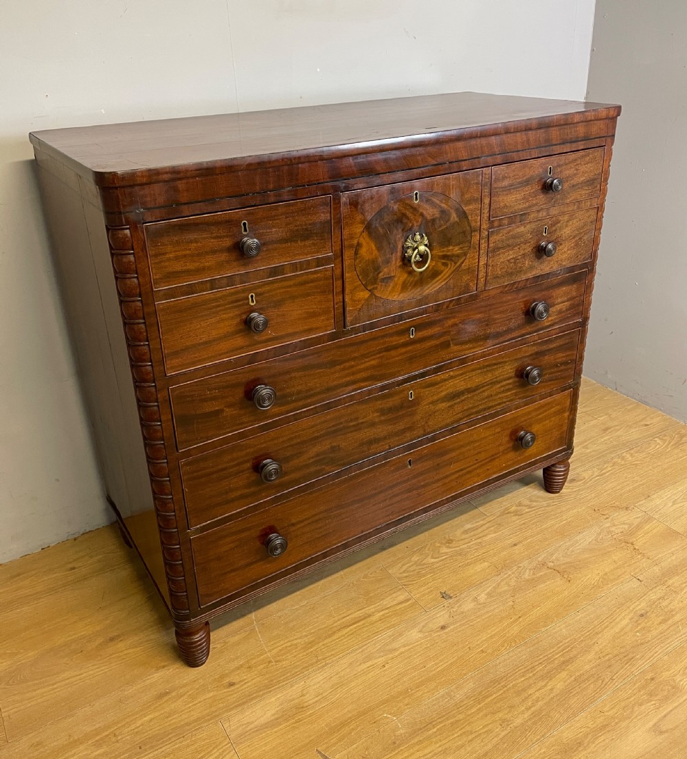 Regency flame mahogany secretaire chest of drawers in original condition 