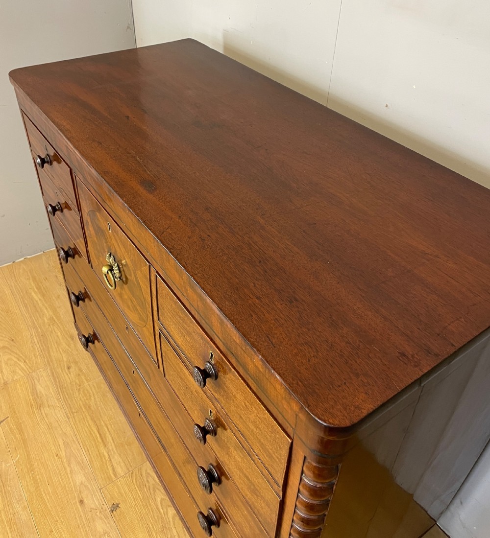 Regency flame mahogany secretaire chest of drawers in original condition  View VI