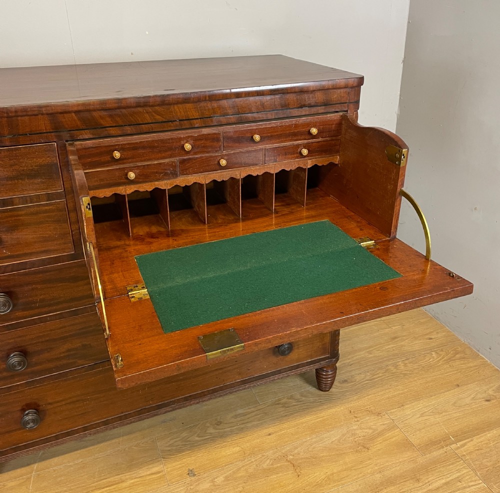 Regency flame mahogany secretaire chest of drawers in original condition  View VII