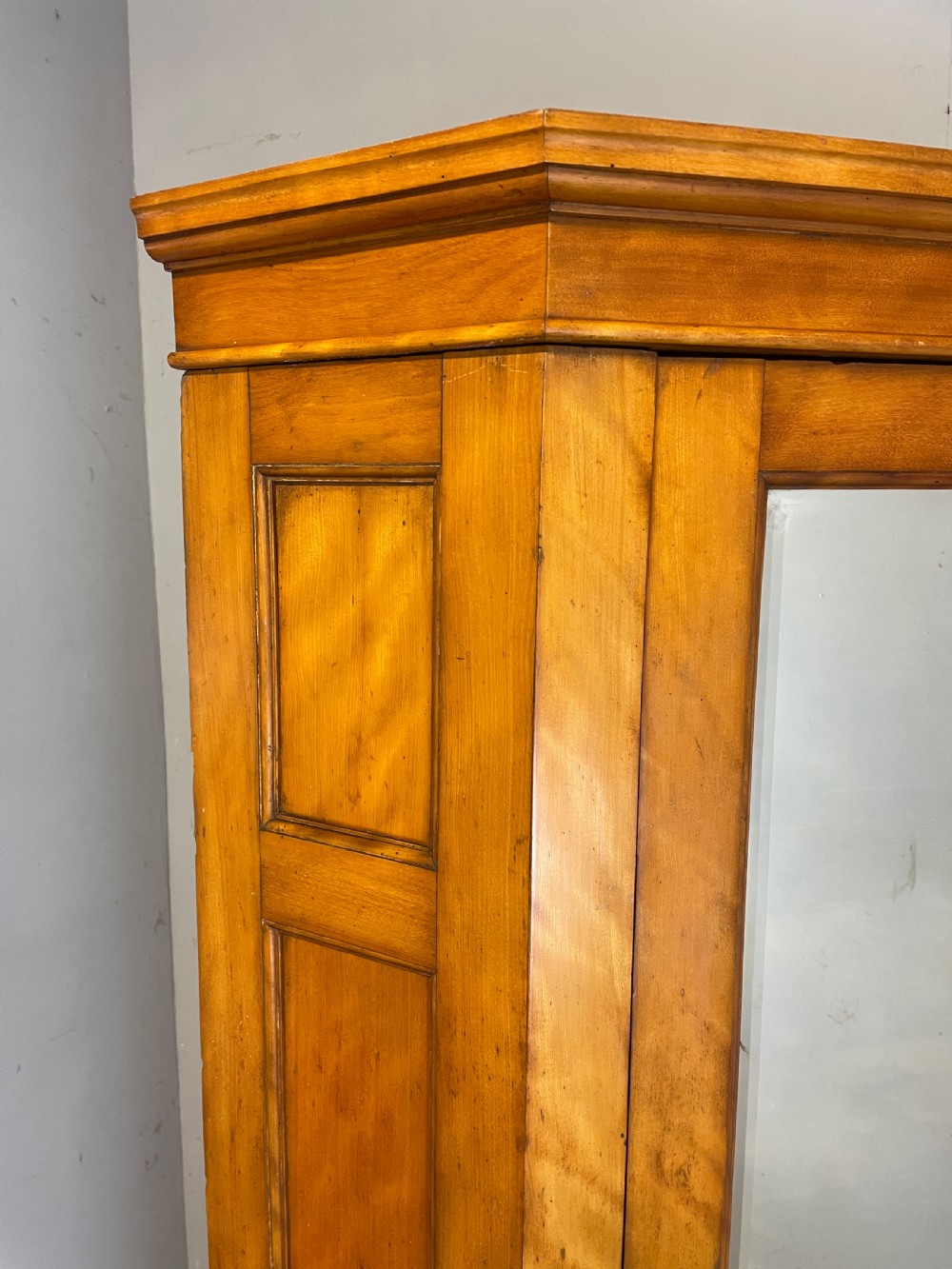 C19TH satin birch corner hall robe  View V