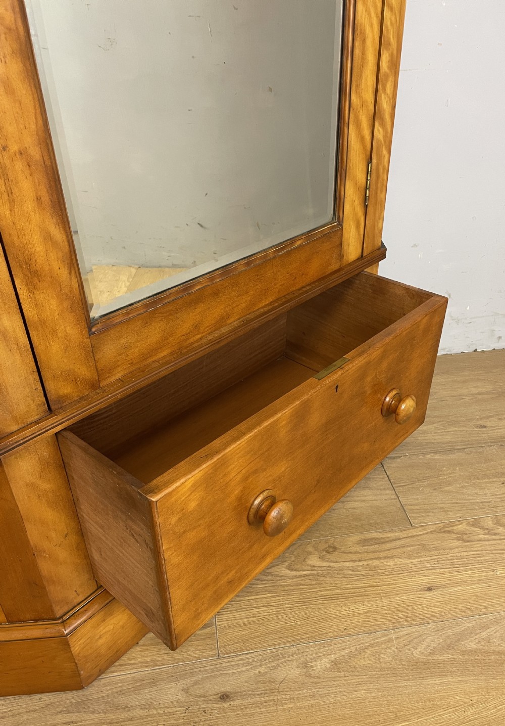 C19TH satin birch corner hall robe  View VI