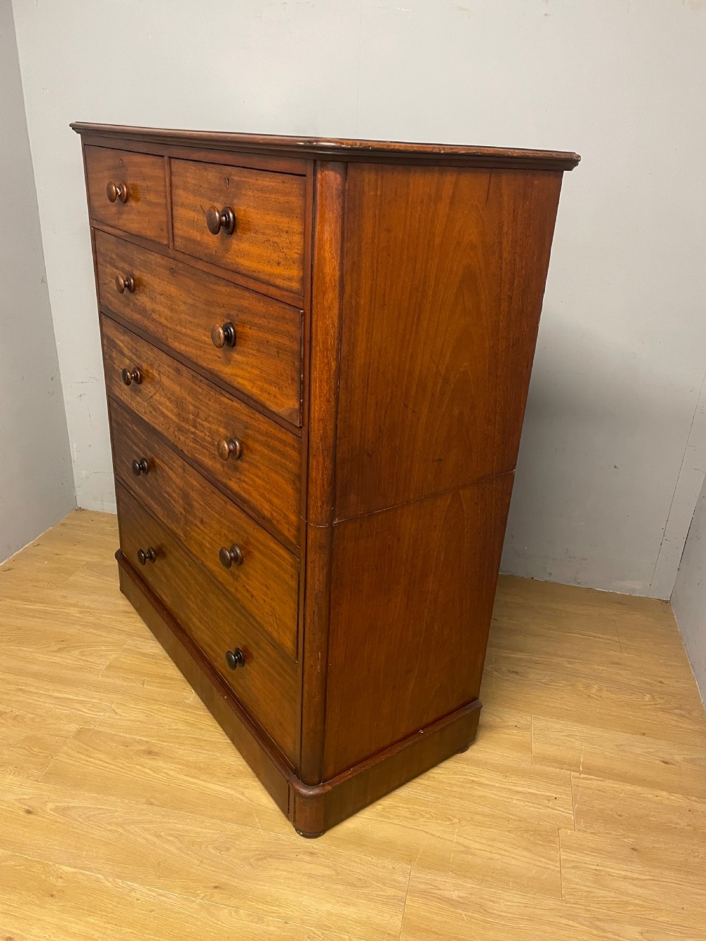 Mid C19TH two part mahogany five height chest of drawers  View IX