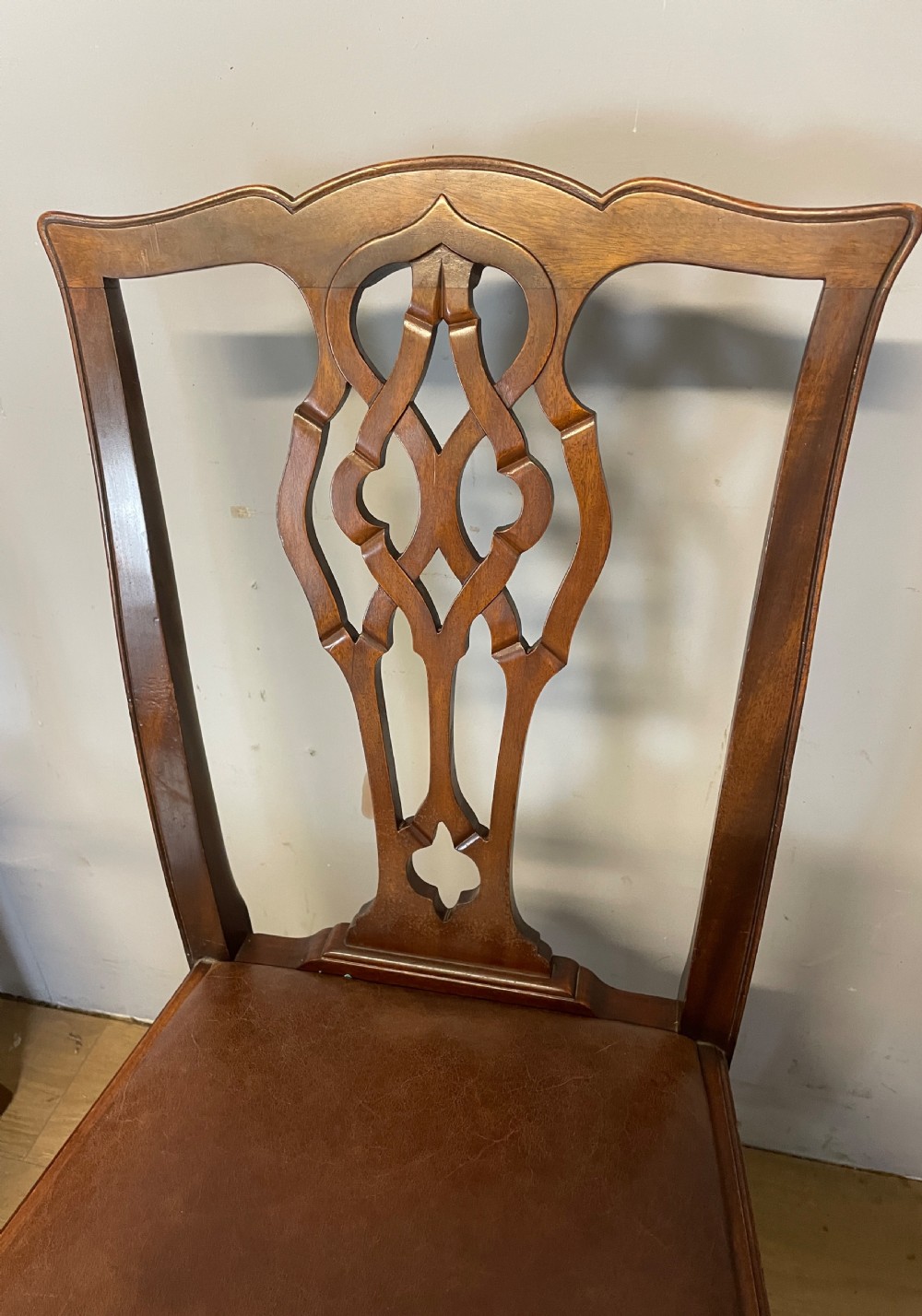 Set of six Chippendale revival mahogany dining chairs circa 1890 View VI