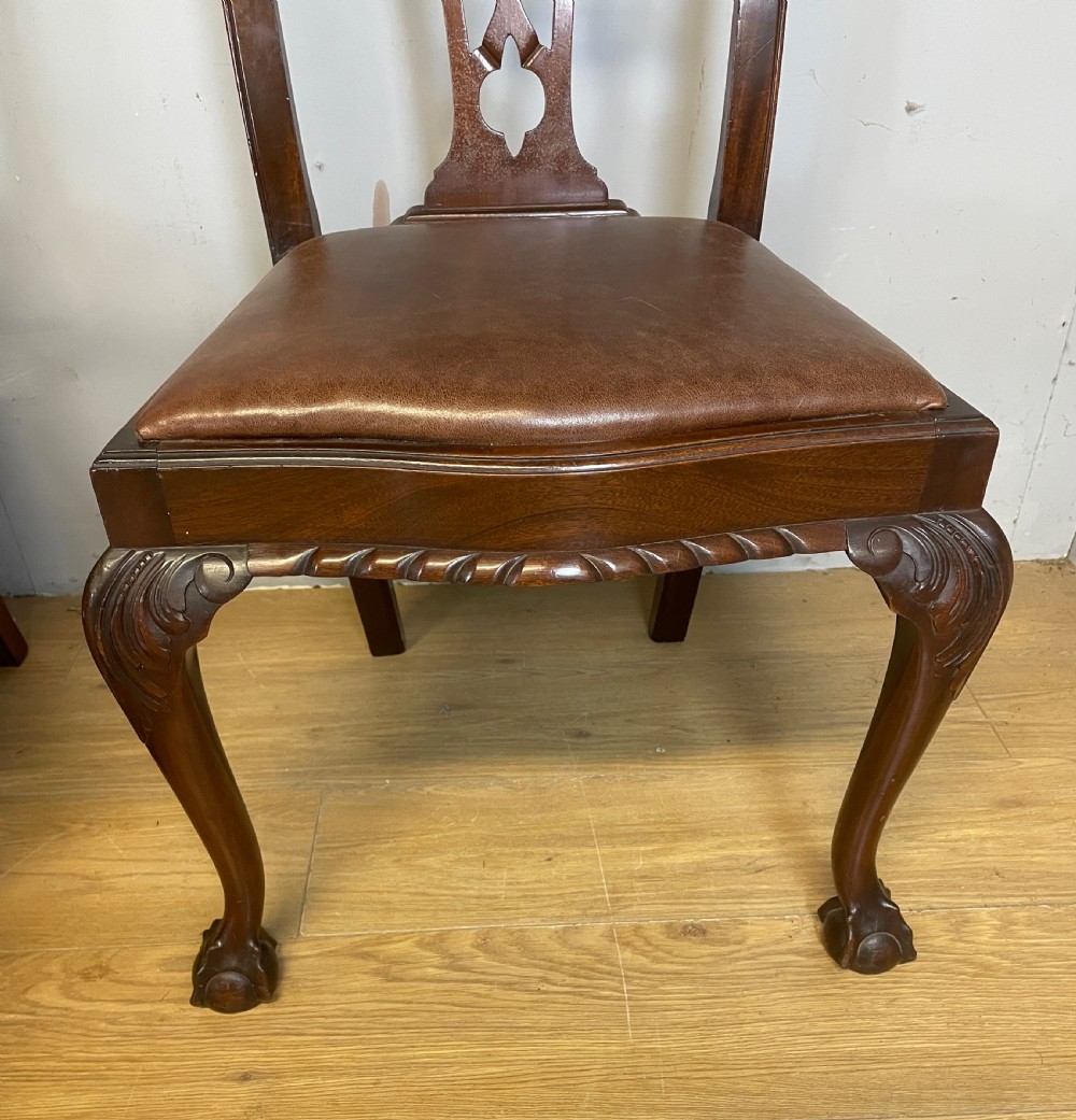 Set of six Chippendale revival mahogany dining chairs circa 1890 View VIII