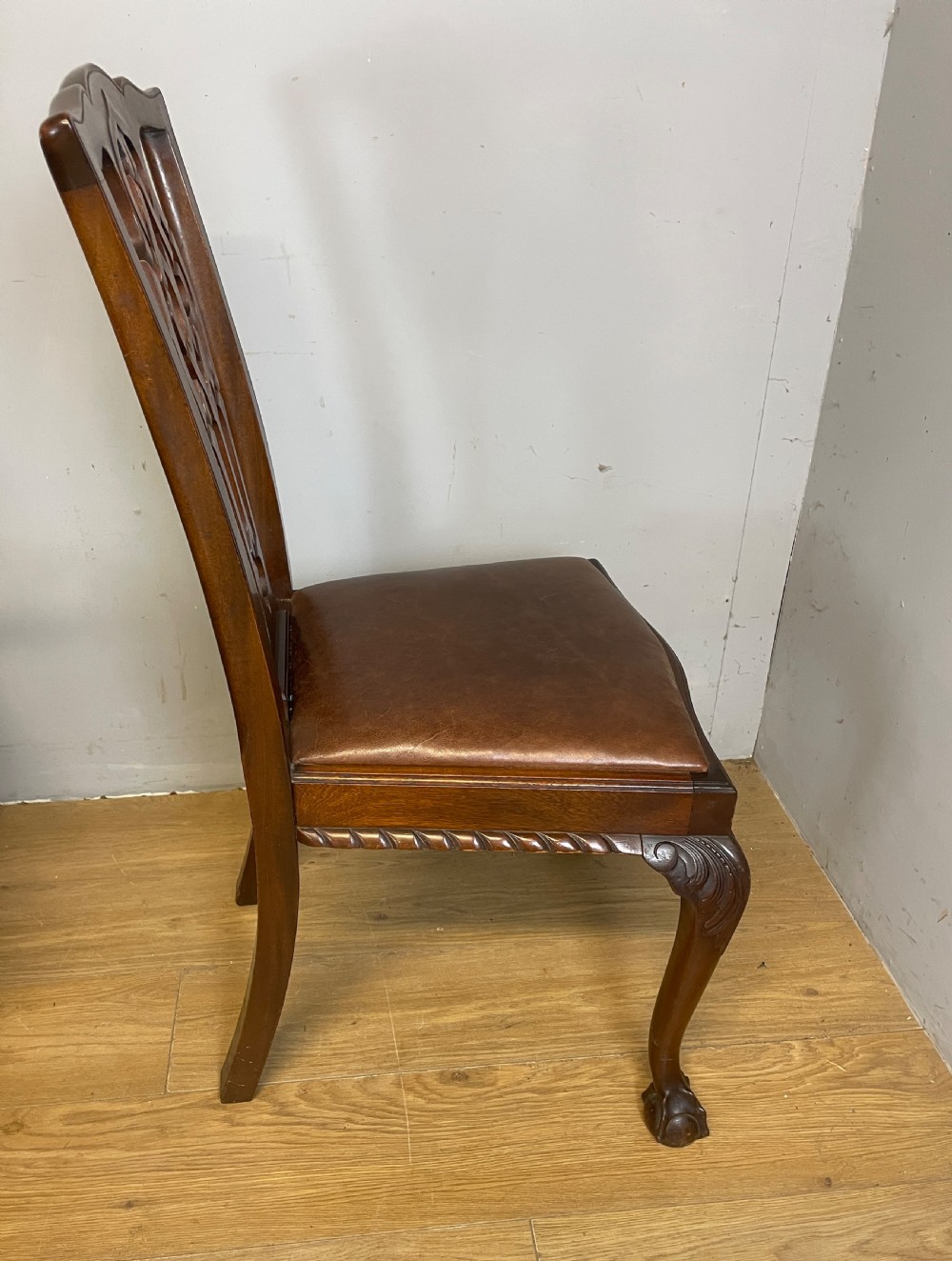 Set of six Chippendale revival mahogany dining chairs circa 1890 View IX