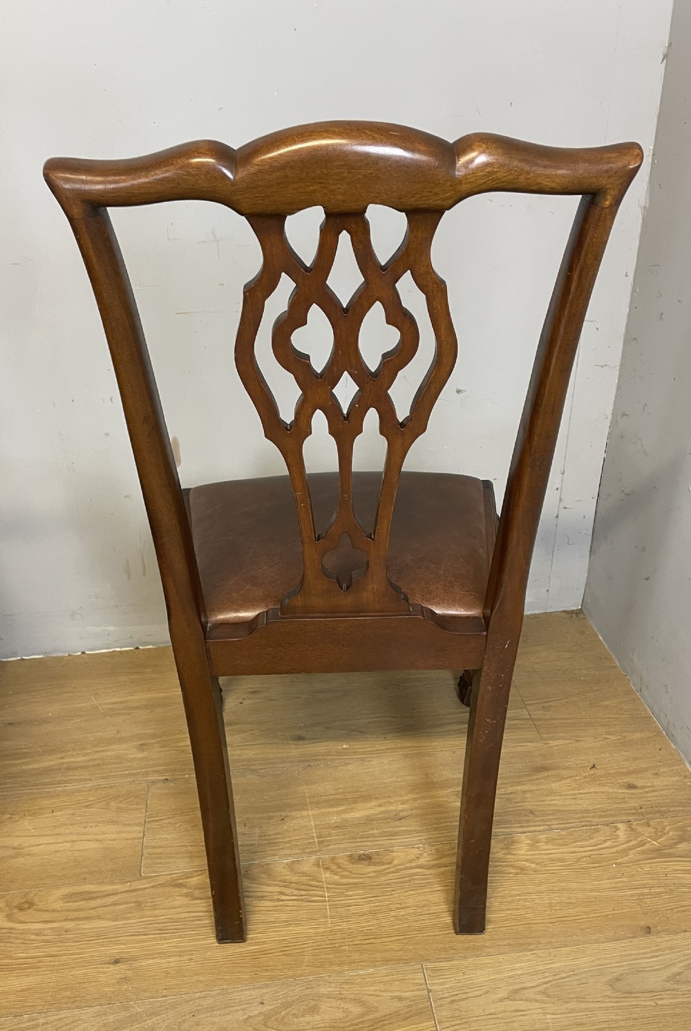 Set of six Chippendale revival mahogany dining chairs circa 1890 View X