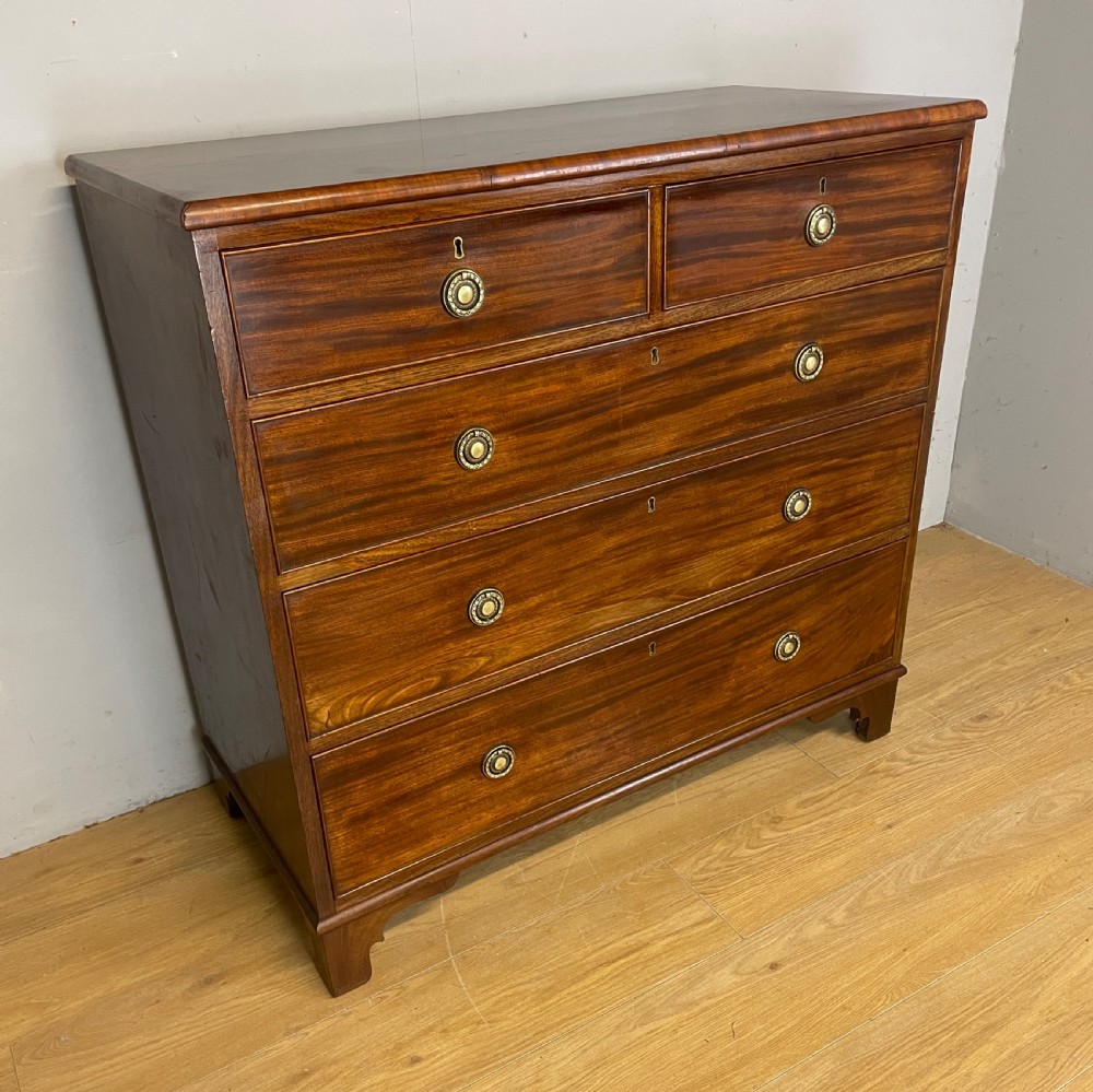 C19TH mahogany 4 height chest of drawers on bracket feet  View II