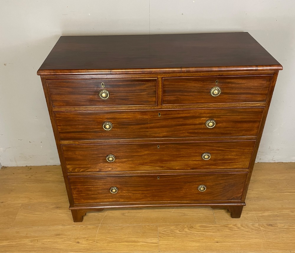C19TH mahogany 4 height chest of drawers on bracket feet  View IV